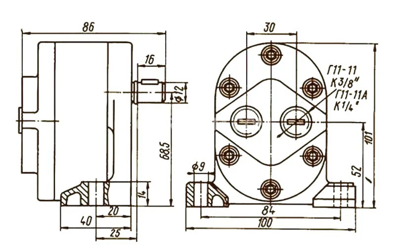 Title 1, шестеренчатый насос Г 11-11